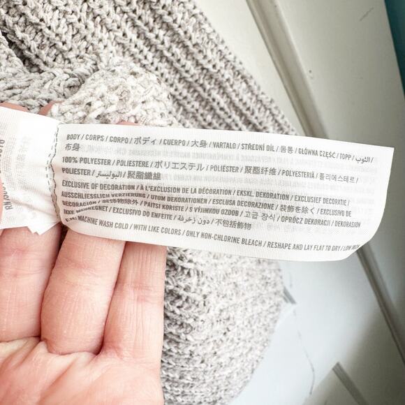 Abercrombie & Fitch Chunky Knit Turtleneck Sweater Side Vents Gray Grey Size XS - Picture 7 of 14